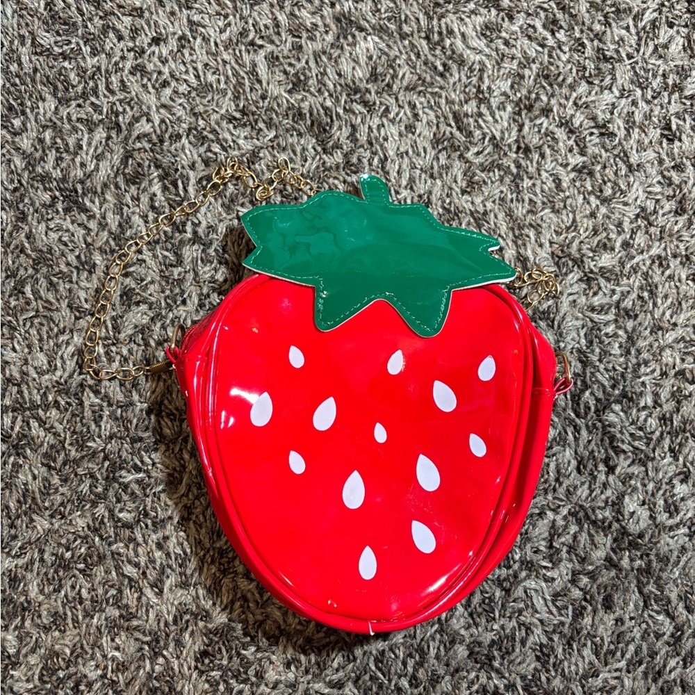 Strawberry-Shaped Red Kids Bag